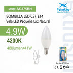 Bombilla LED C37 E14 4.9W 4200K Luz Natural
