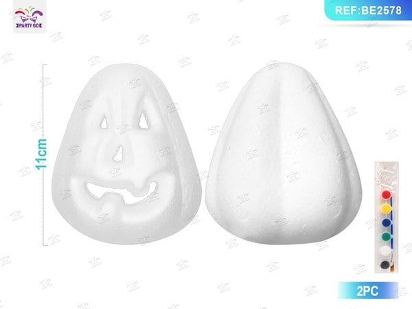 Calabaza Hueca Halloween con Set de Pintura (2 Piezas)