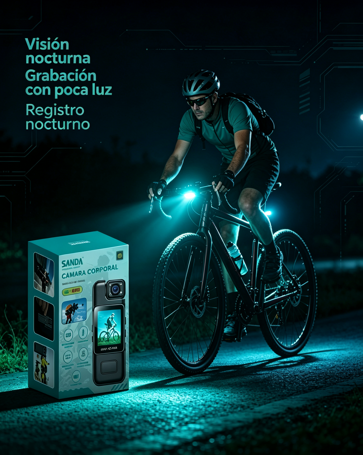 SANDA SD-4680 Cámara Corporal Portátil Body Camera – FHD Visión Nocturna