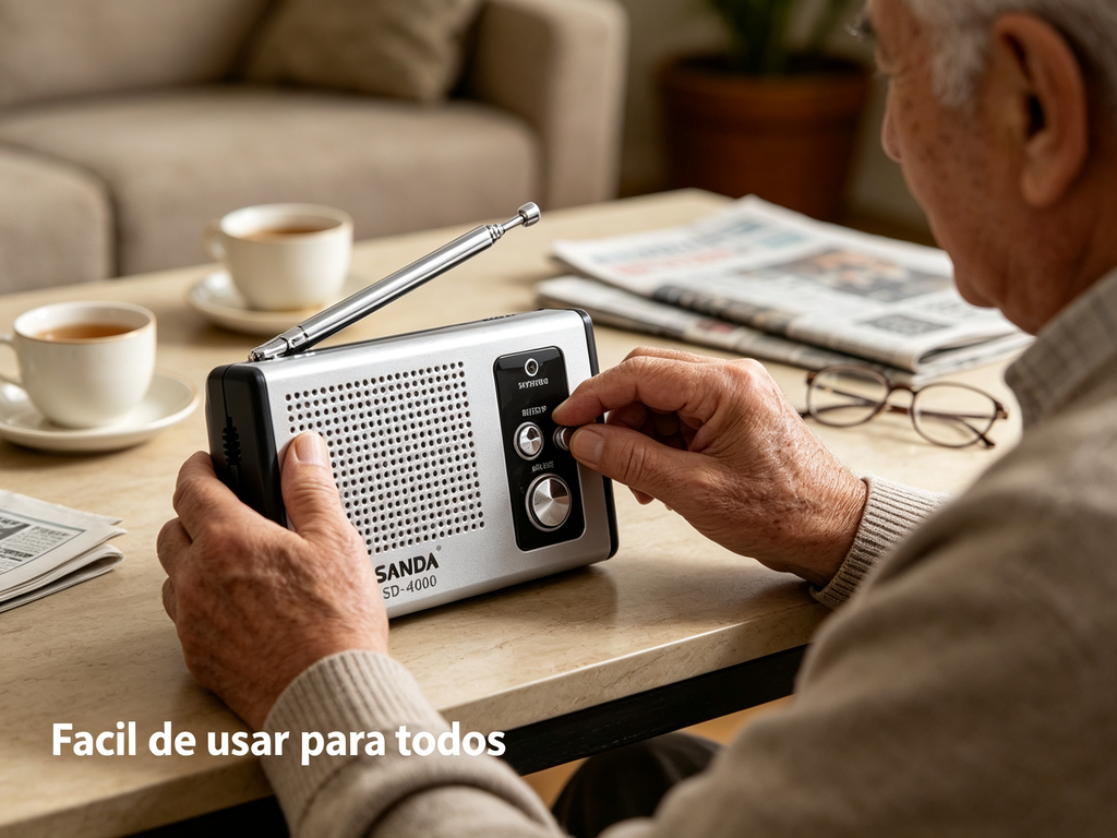 Radio Mini Portátil SANDA SD-4000 AM/FM con Altavoz