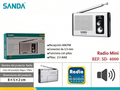 Radio Mini Portátil SANDA SD-4000 AM/FM con Altavoz