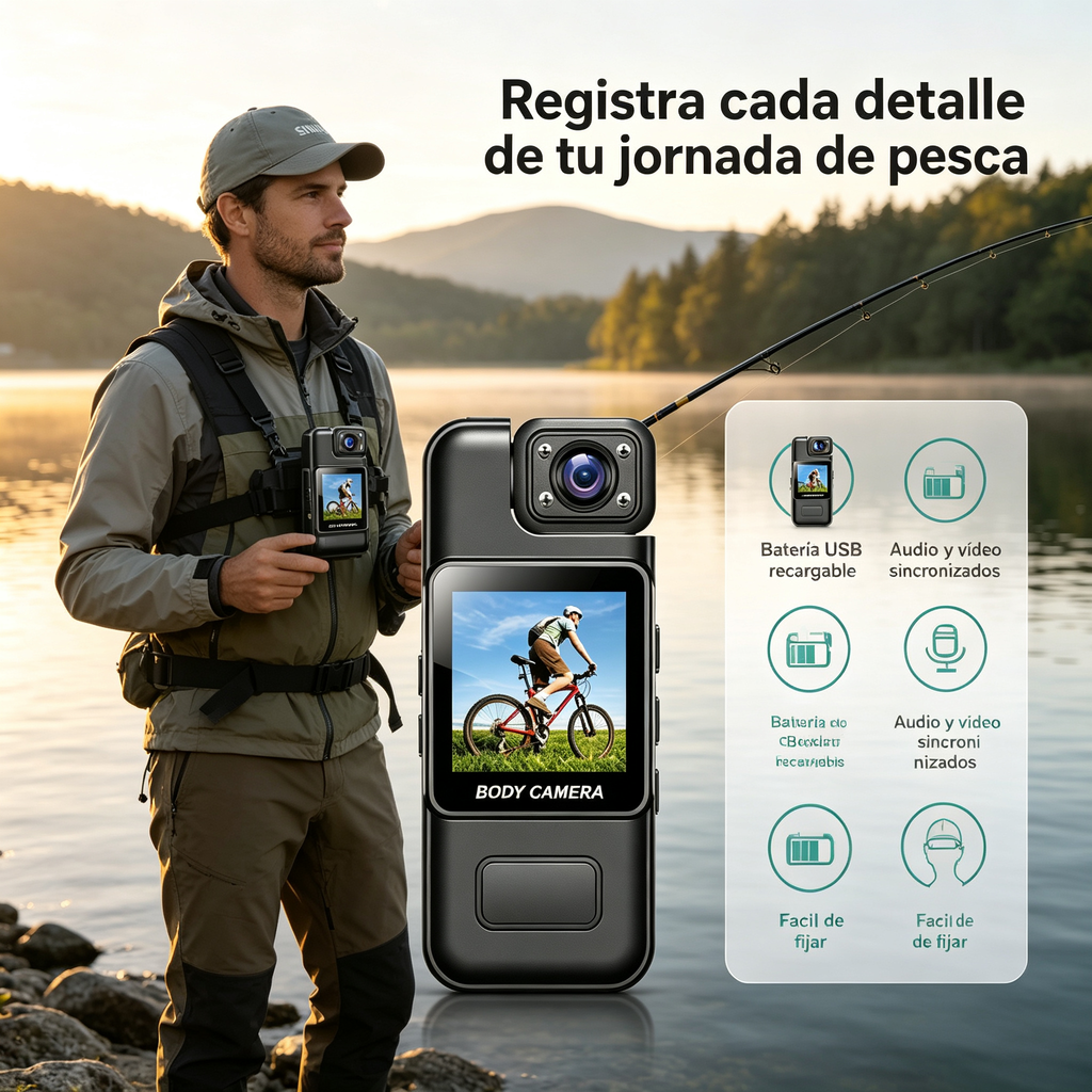 SANDA SD-4680 Cámara Corporal Portátil Body Camera – FHD Visión Nocturna
