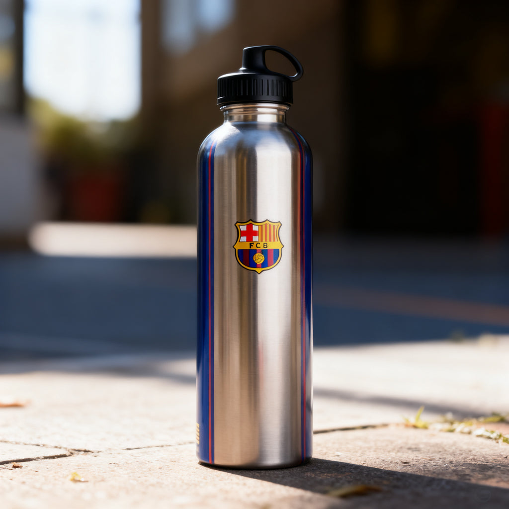 FCB Botella Metálica 600ml Tapón Rosca