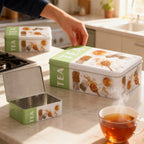 Caja Hojalata Relieve para Té