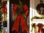 Lazo Decorativo Navideño 23x40cm con Pinas