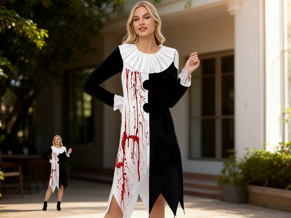 PAYASA CON SANGRE VESTIDO DE MANGA LARGA