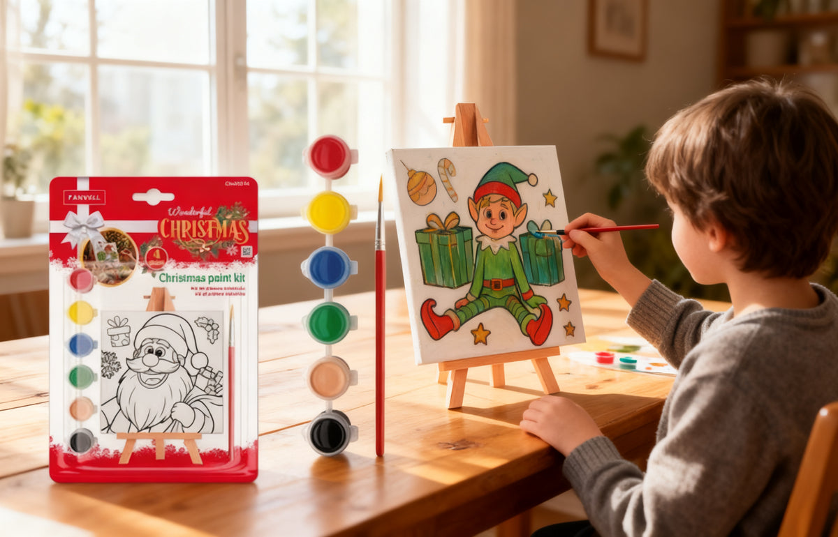 Caballete y Lienzo para Colorear Navideño
