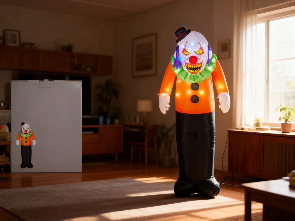 Decoración Inflable de Payaso Iluminado para Halloween