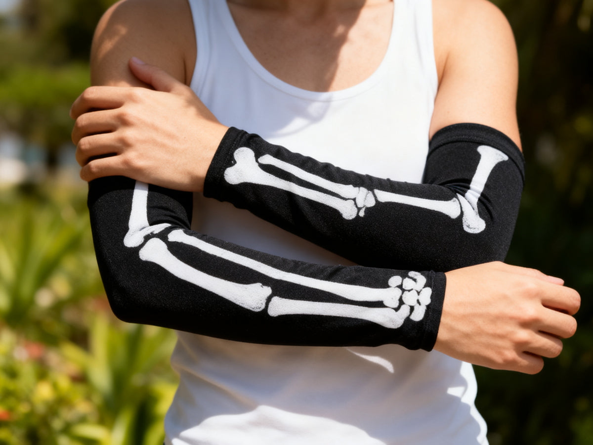 GUANTES LARGOS CON HUESOS PARA HALLOWEEN