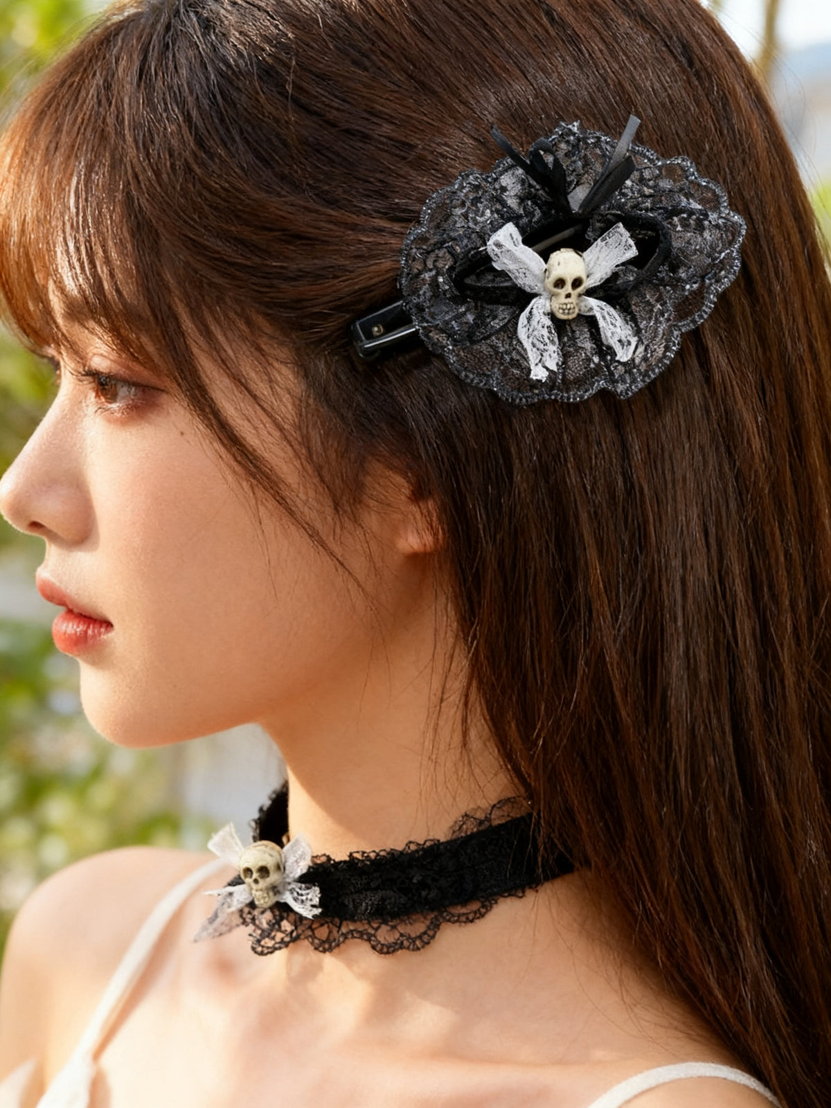 Collar y Pulsera de Calavera Halloween (2 Uds.)