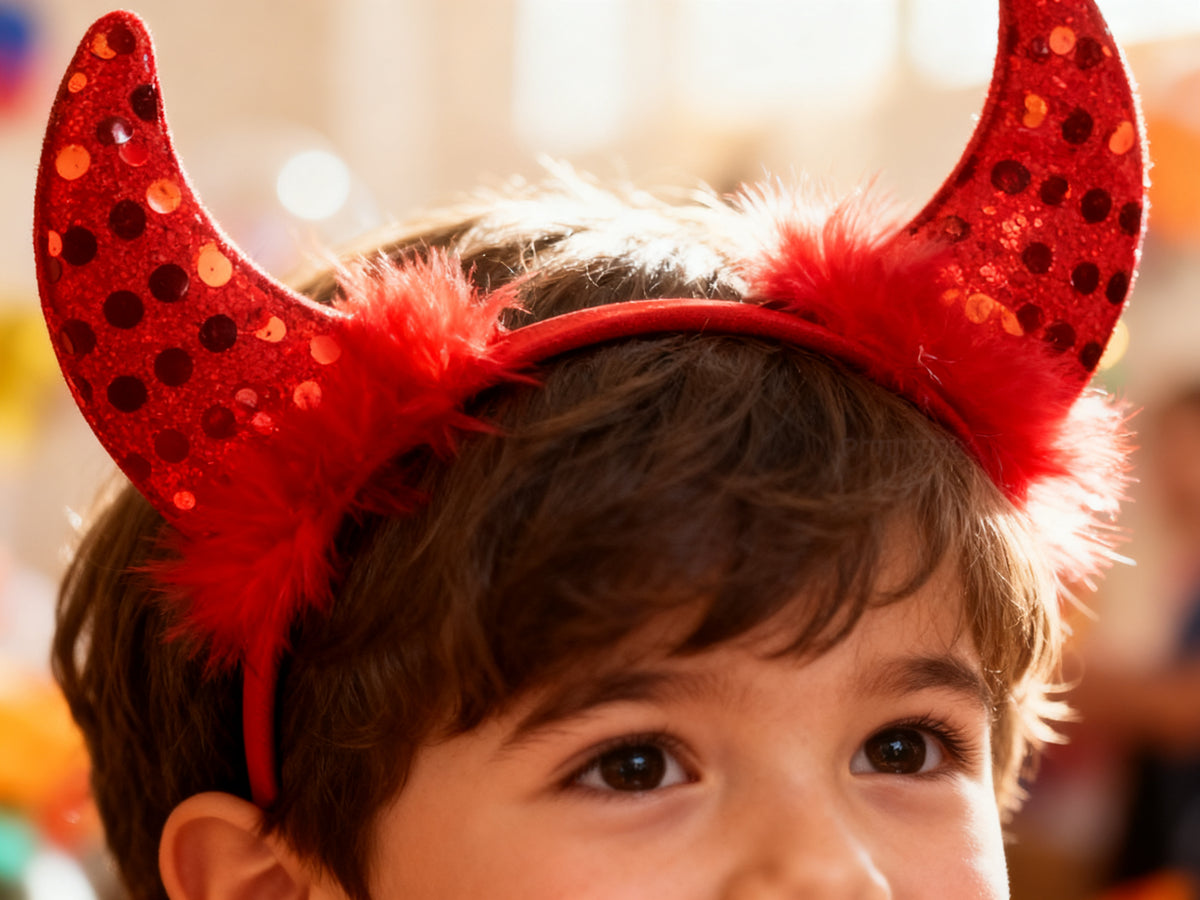 Diadema de Cuernos Rojos para Halloween