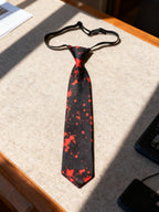 Corbata Halloween Negra con Salpicaduras Rojas