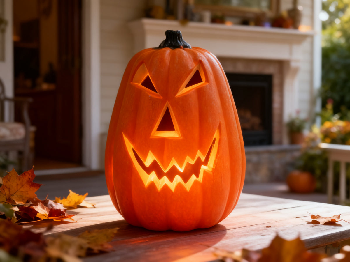 Adorno de Calabaza con Luz para Halloween