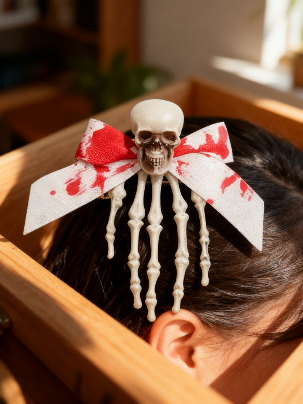 Pinza para el pelo Halloween fantasma sangriento