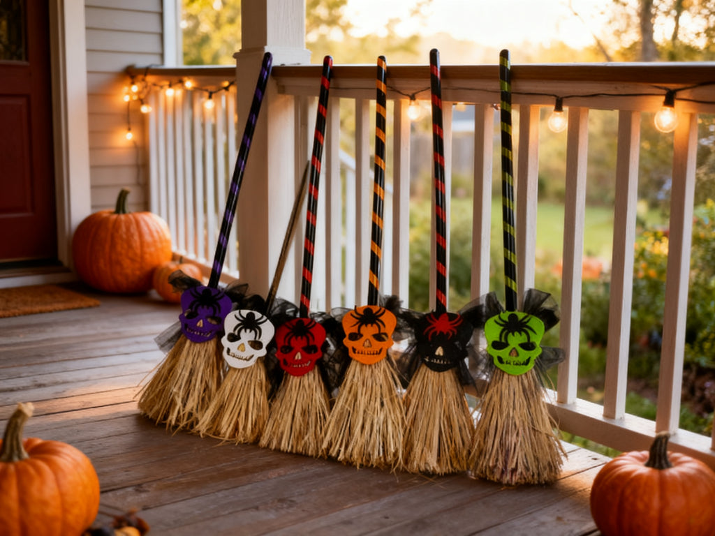 Escoba de Fantasma de Paja para Halloween