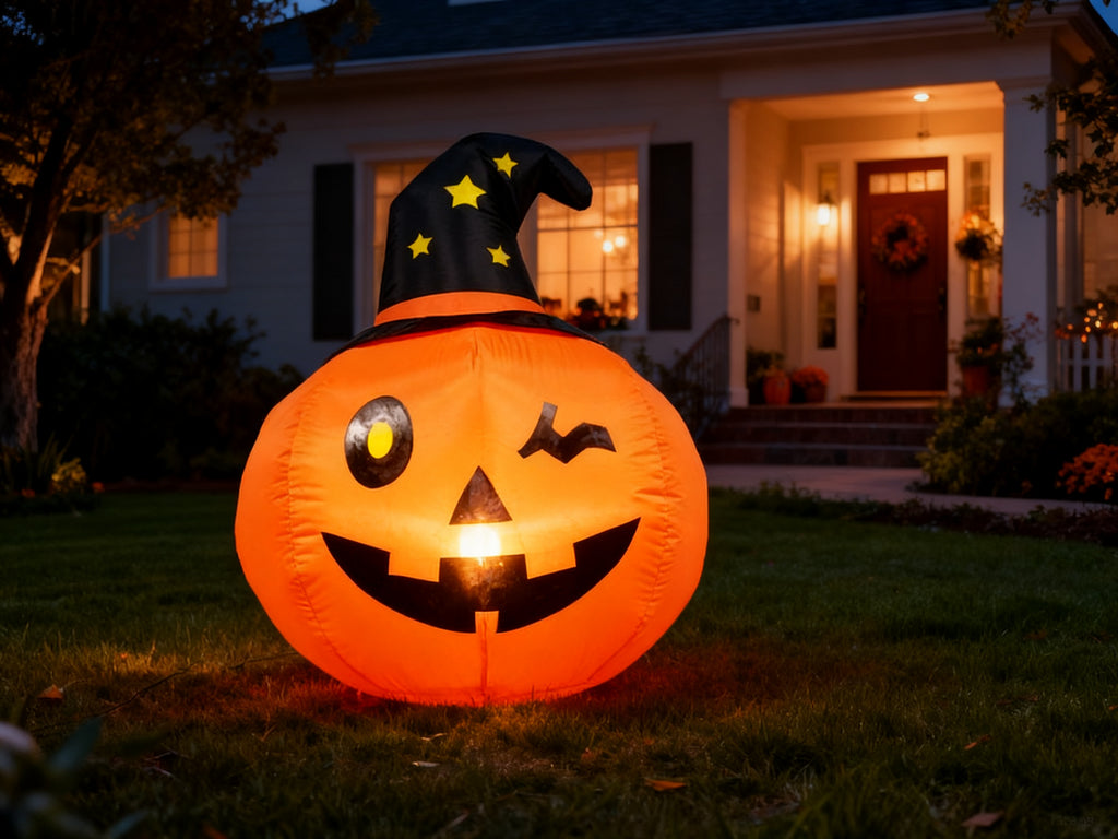 Inflable Decorativo de Calabaza de Halloween con Luz