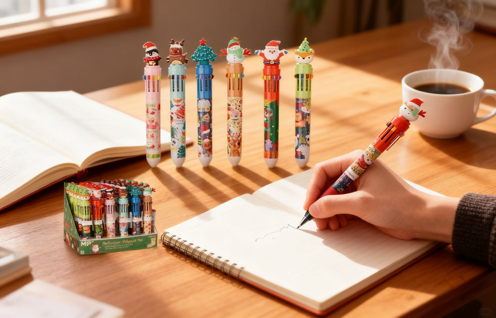 Set de 30 Bolígrafos Multicolor Navideños