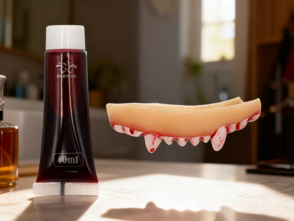 Sangre Falsa y Dientes Postizos para Fiesta