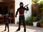 Traje de Ninja Negro y Rojo para Niños