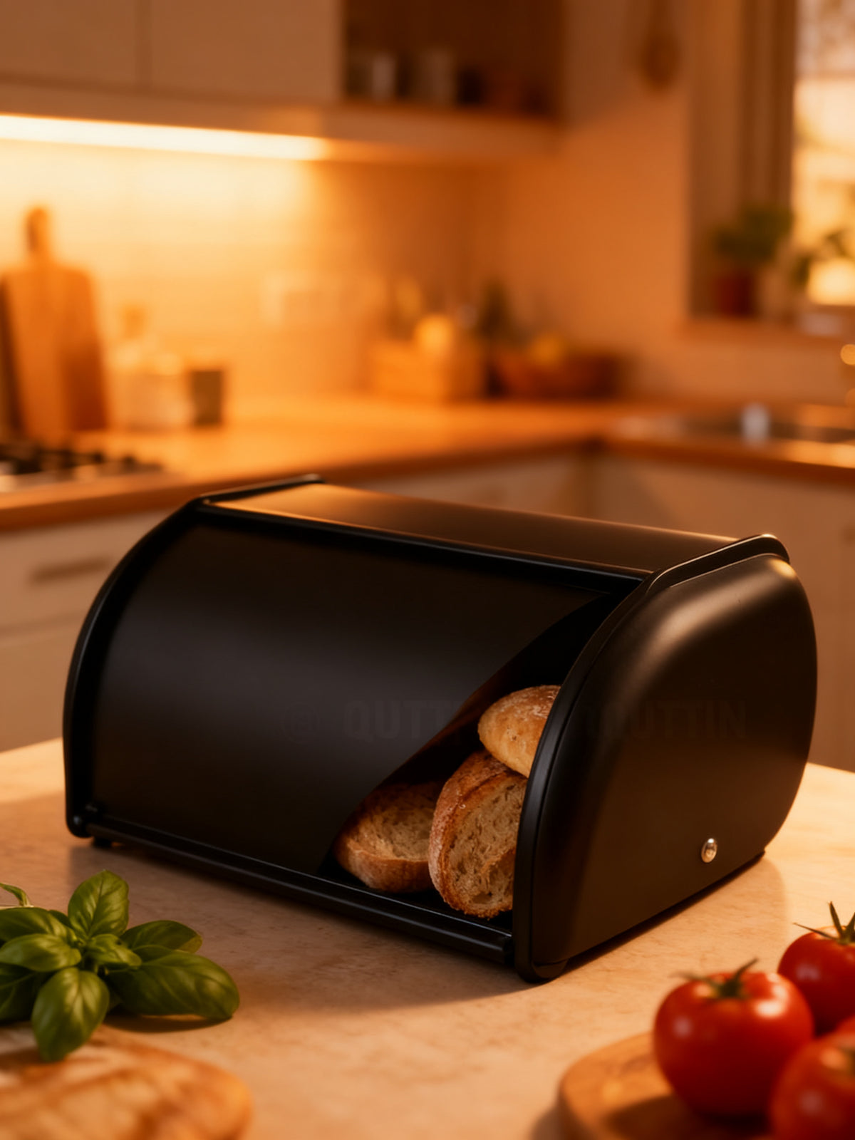 Panera Metalica con Tapa Quttin 34x23x14.5 cm