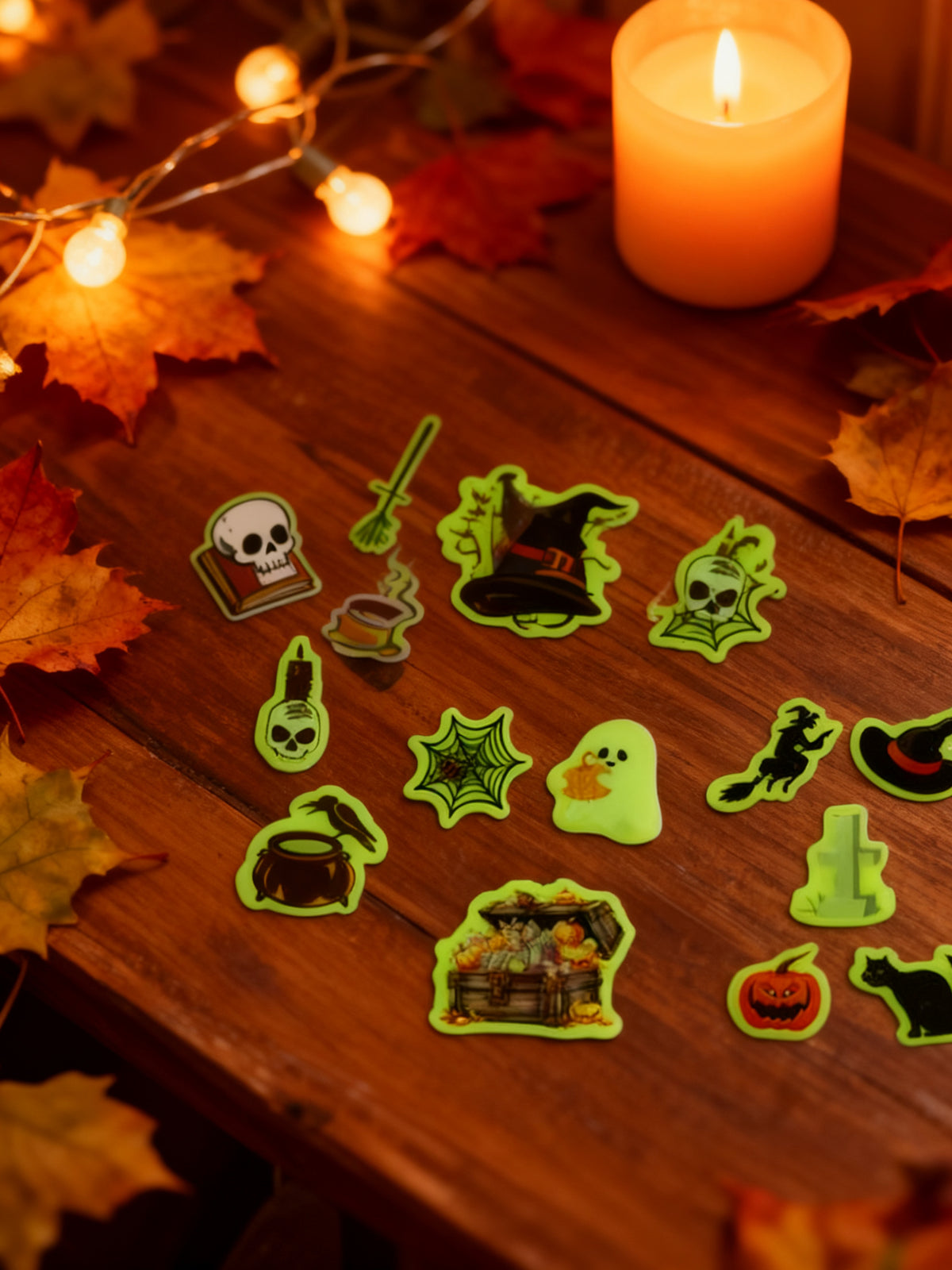 Calcomanias Luminosas de Gelatina para Halloween