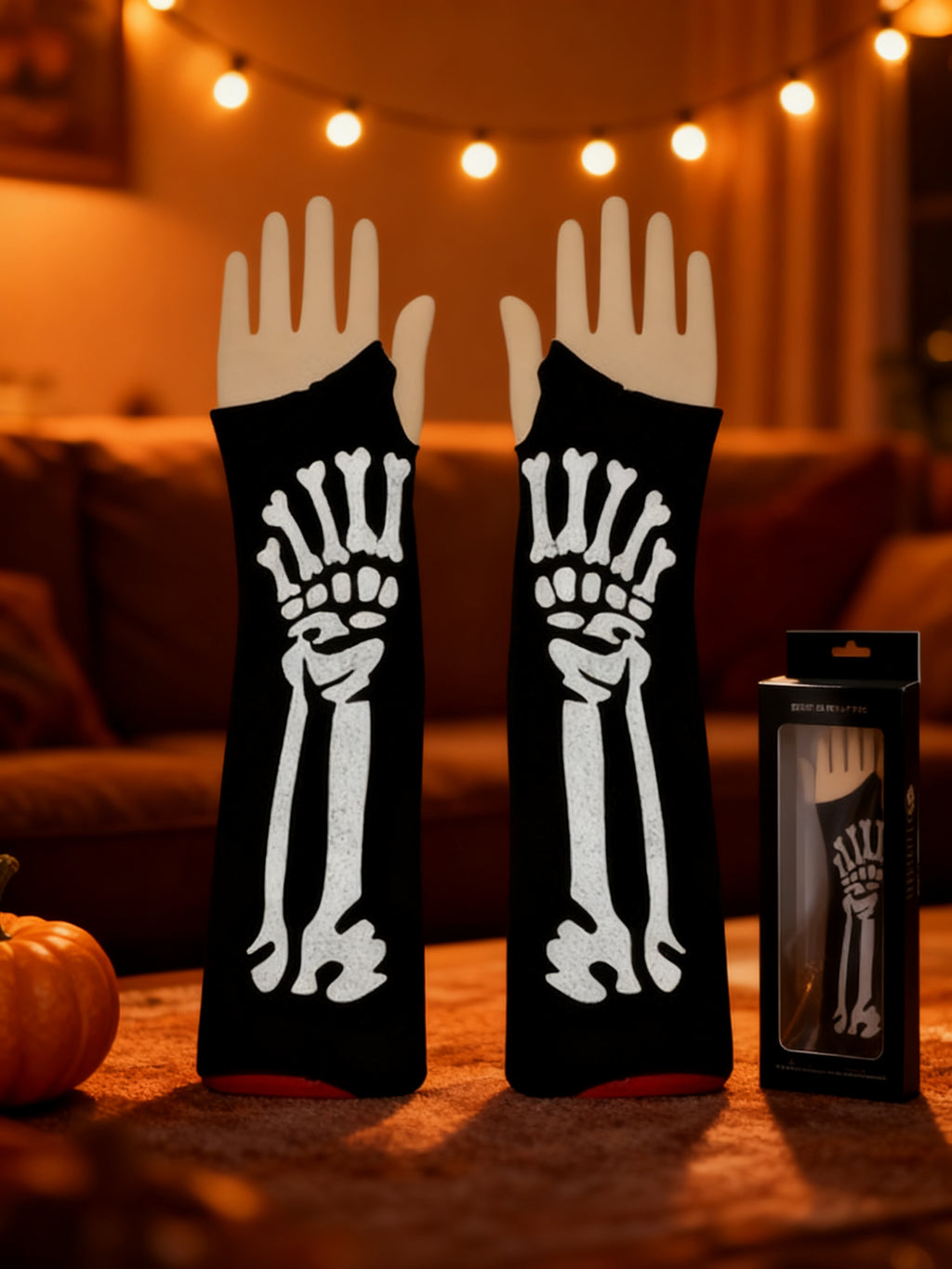 Guantes sin dedos de Halloween