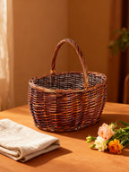Cesta Mimbre Ovalada Caoba 42x32x21/42 cm