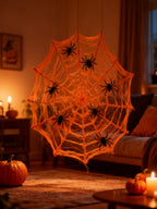 Decoración de Halloween: Red de Araña Naranja