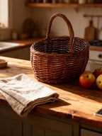 Cesta Mimbre Ovalada Caoba 27x21x14/27 cm
