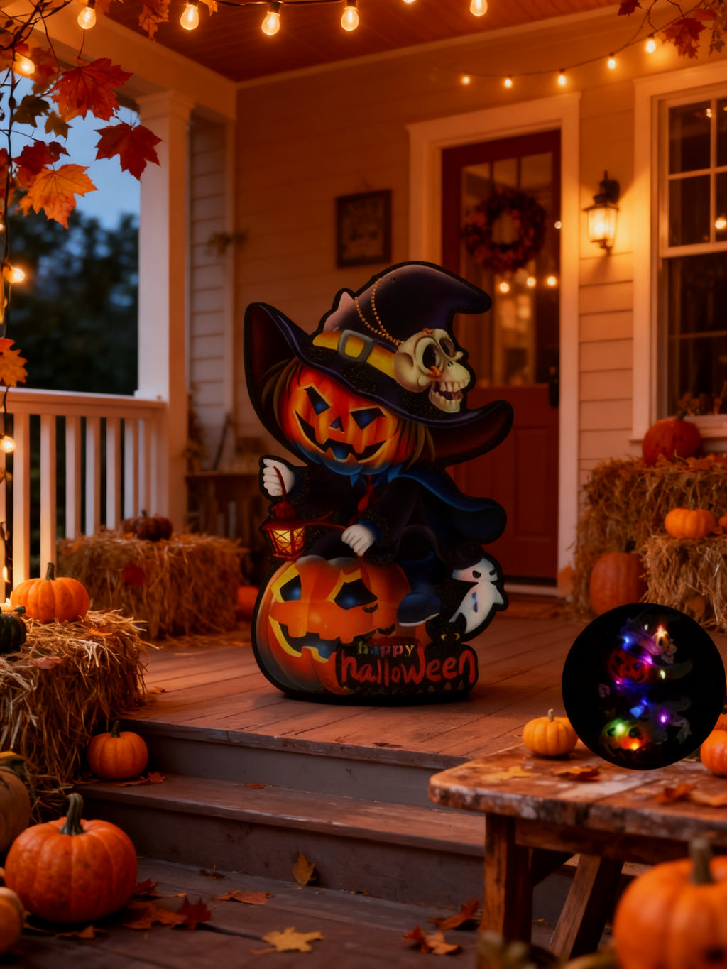 Adorno de Halloween con Luz Calabaza