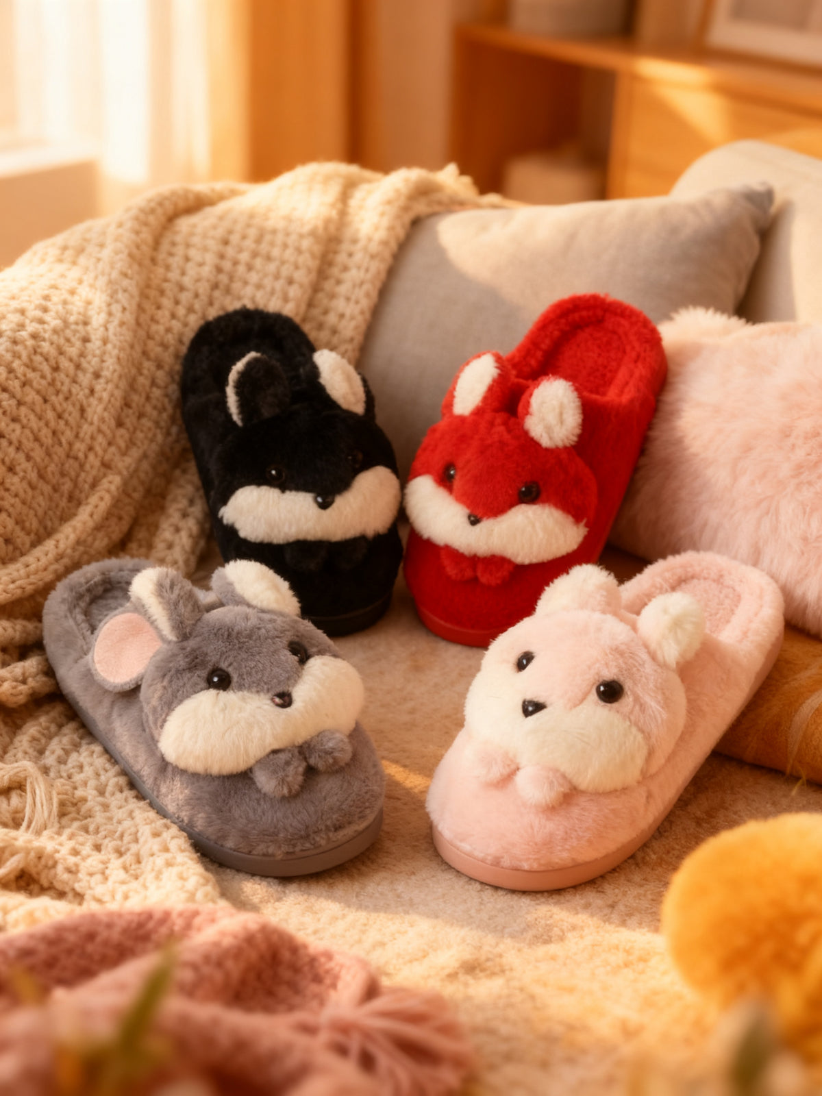 Zapatillas 2067 de Peluche para Mujer
