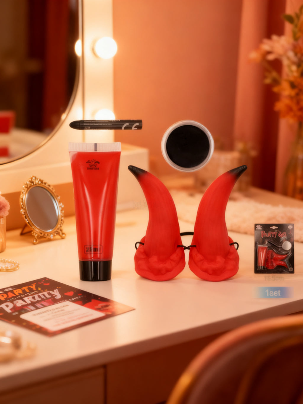 Conjunto de Maquillaje para Cuernos de Disfraz