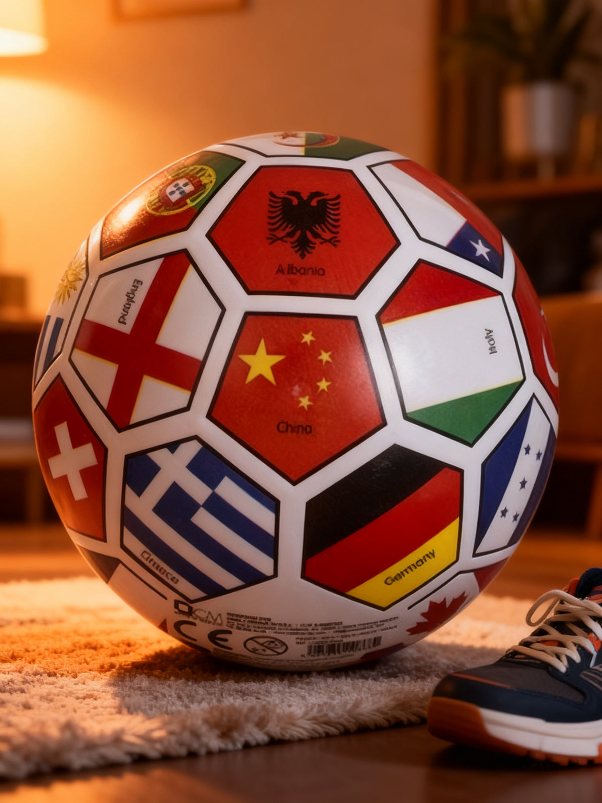 BALÓN PLÁSTICO DECORADO BANDERAS 22 CM