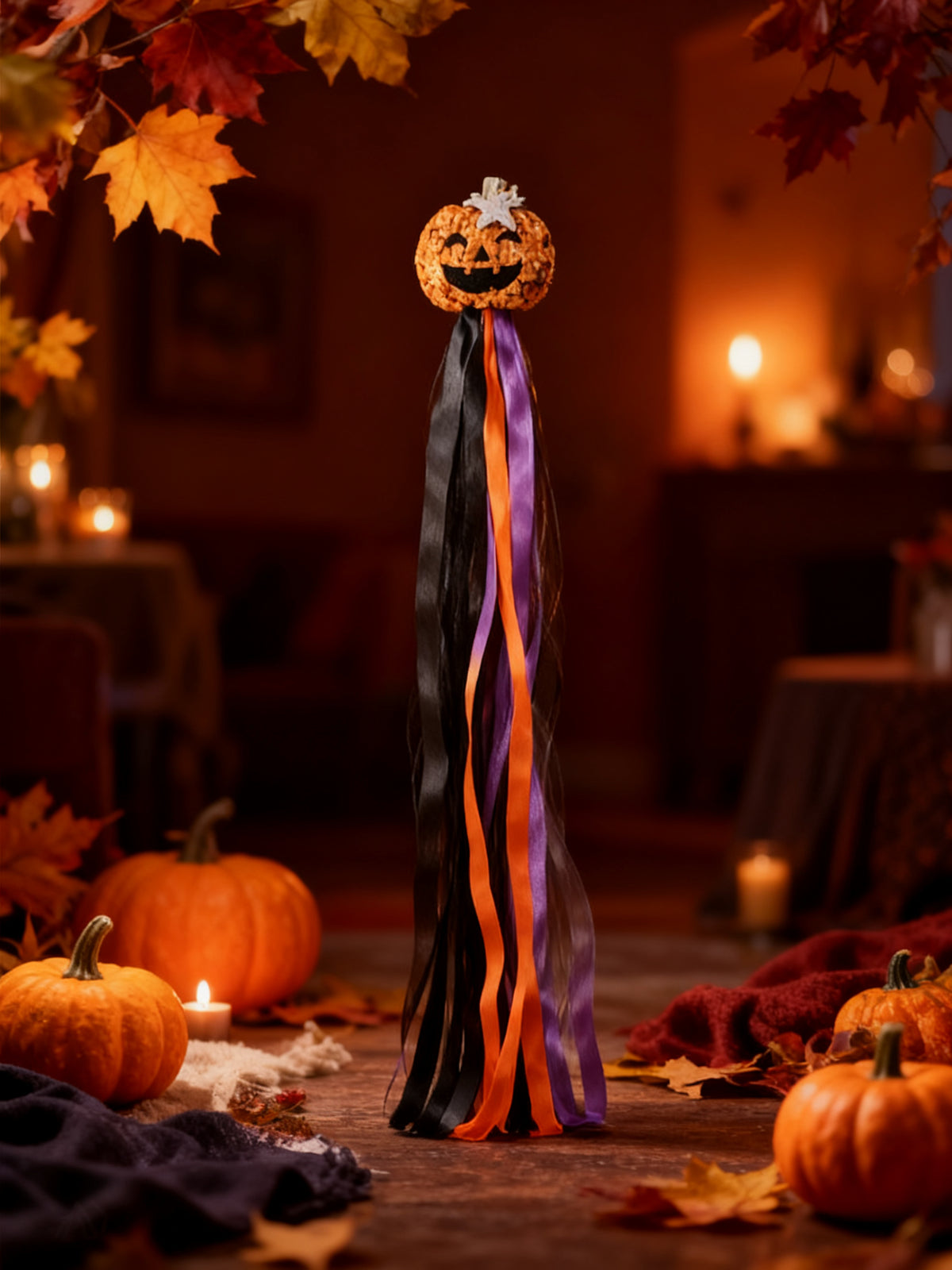HORQUILLA DECORATIVA CON PELUCA HALLOWEEN 1PC