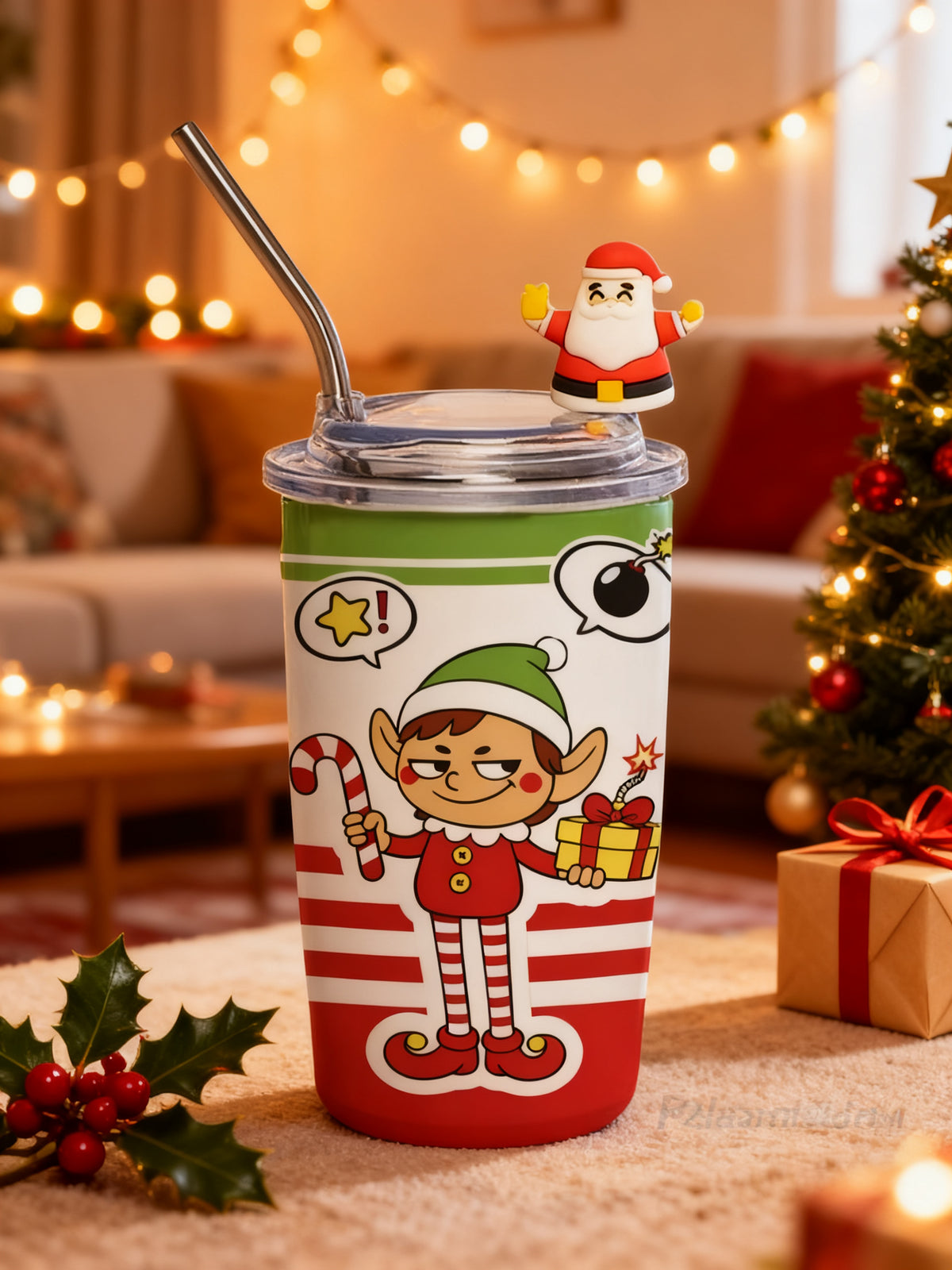 MUG TERMO 450 ML ELFO NAVIDEÑO