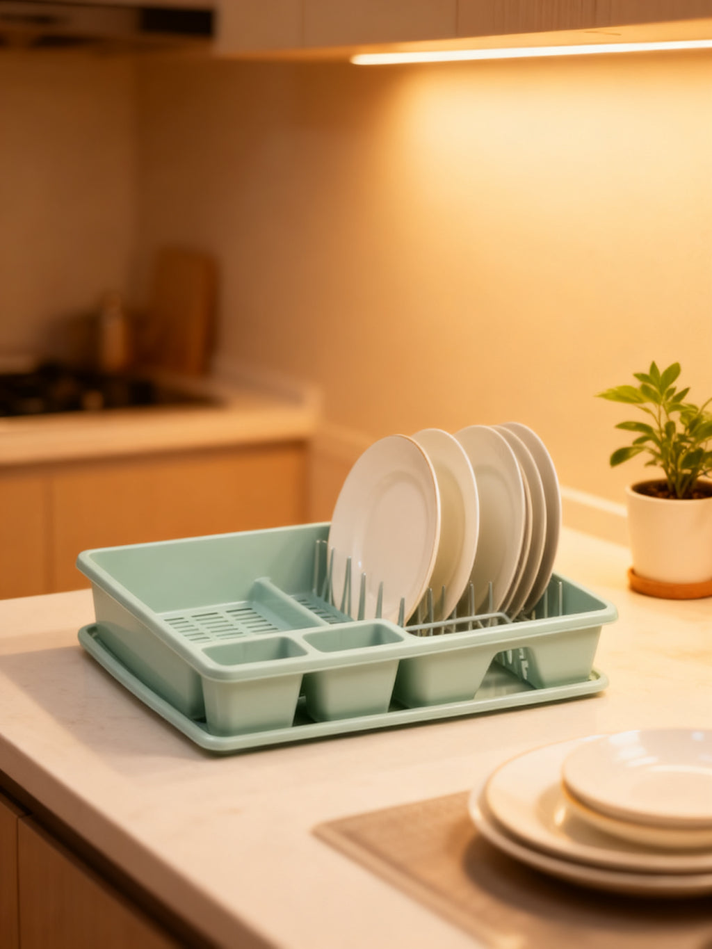 Escurridor de Platos Rectangular Verde