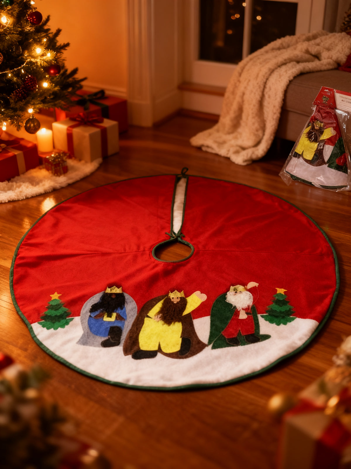 Alfombra Pie de Pino Navideña 106cm
