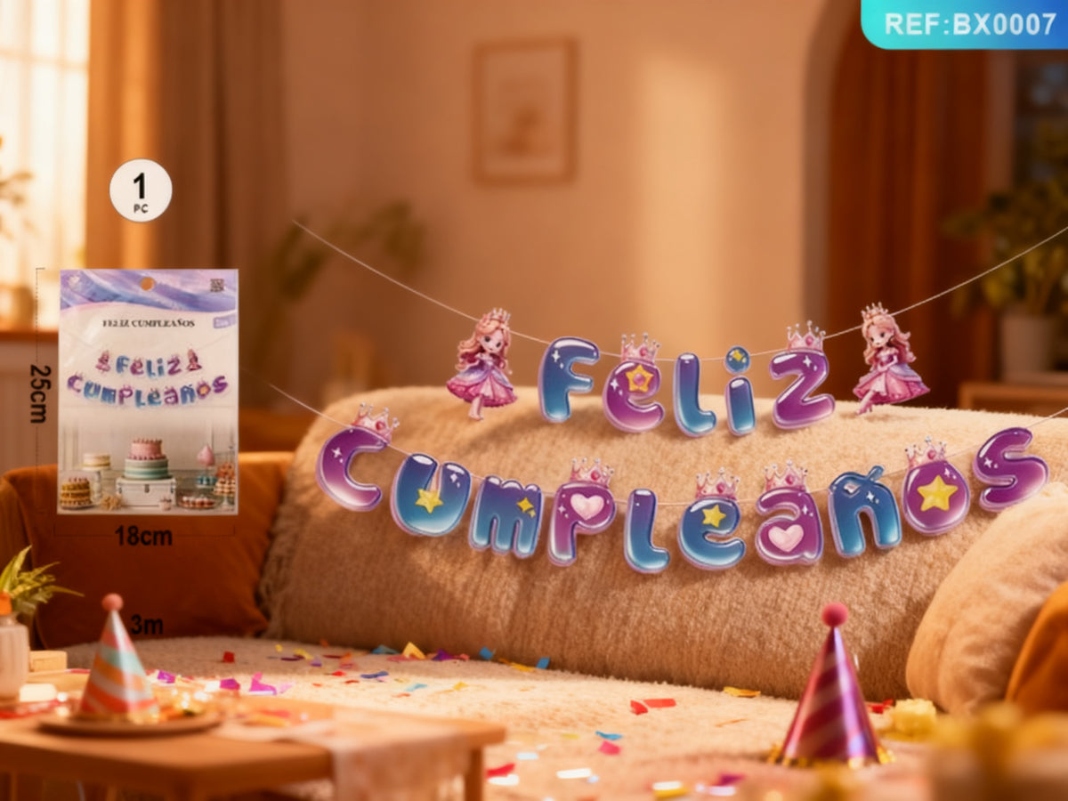 Guirnalda Feliz Cumpleaños Princesa