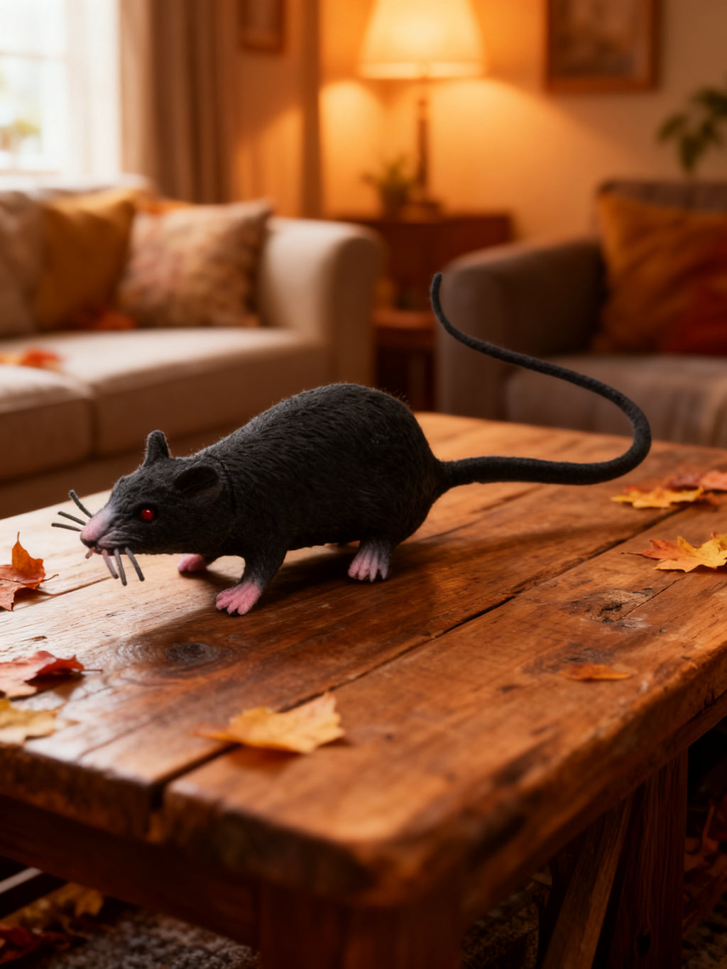 Raton Negro Pequeno PVC para Halloween