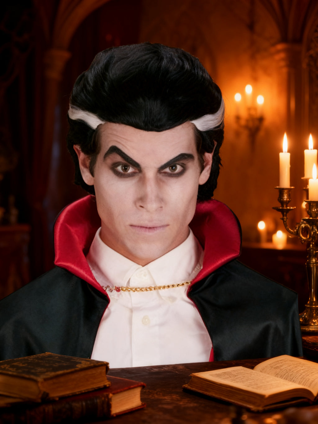 Peluca Corta de Vampiro para Halloween