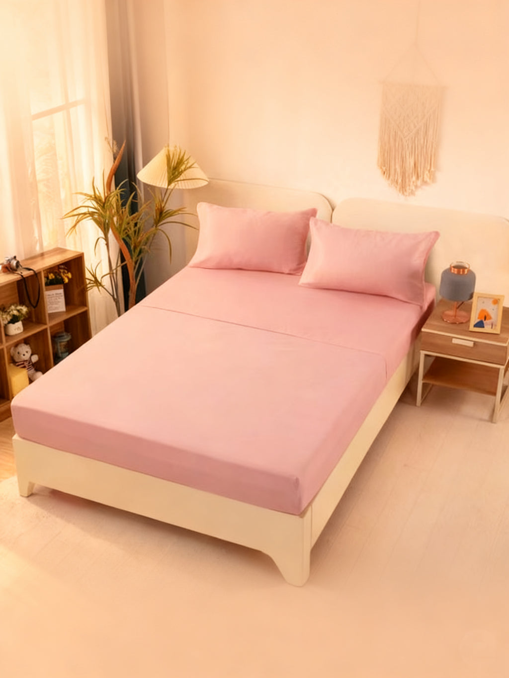 Juego de Sabanas 135cm Rosa Suave