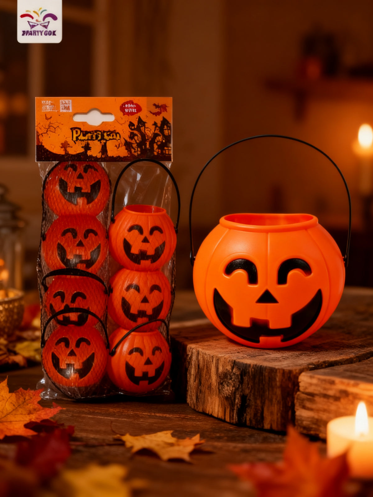 Cubo de Calabaza Halloween 4 piezas 6x7cm