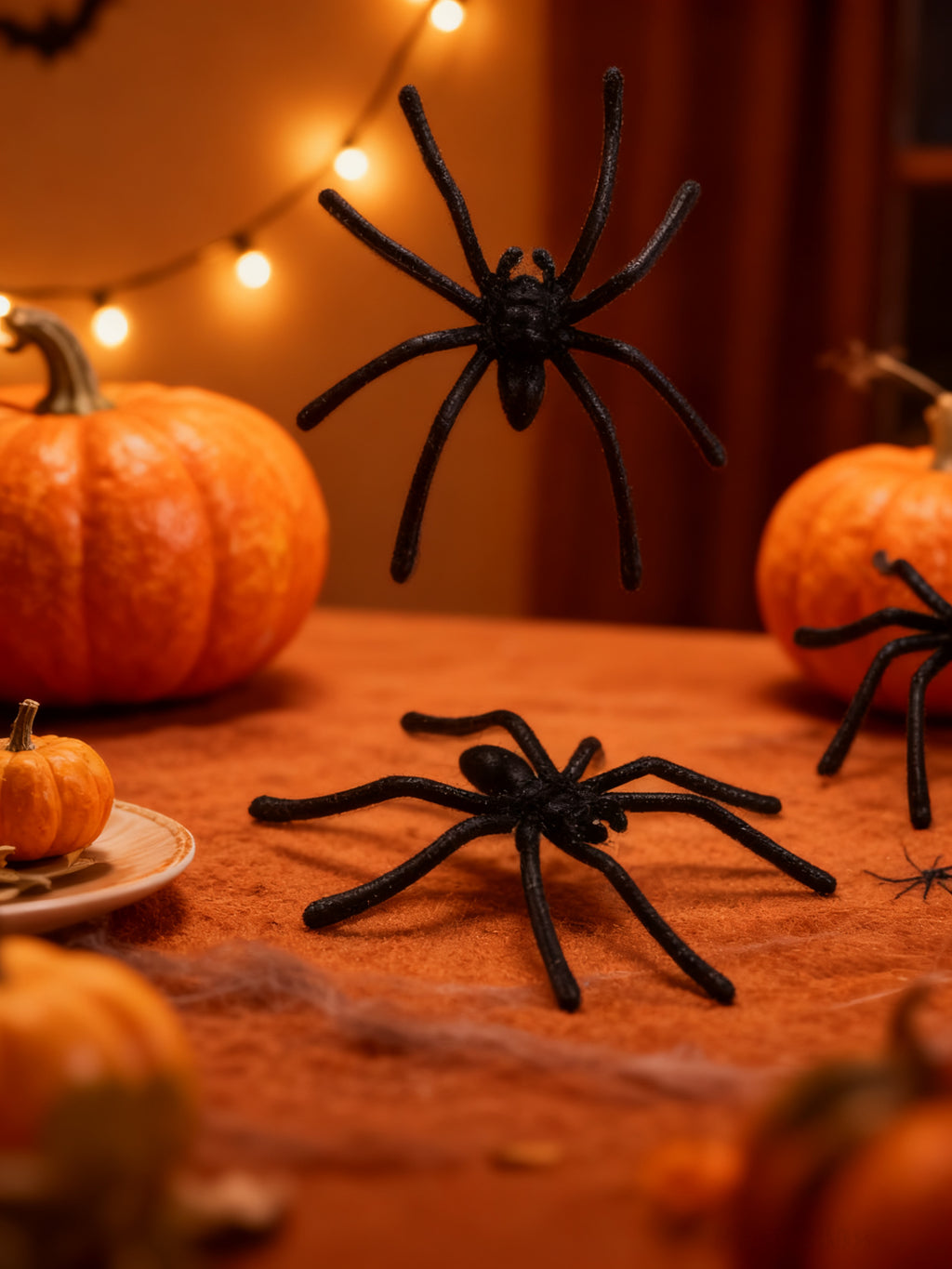 Decoración Halloween Arañas Negras 20 Piezas