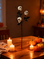 Rama Negra Halloween con 3 Calaveras