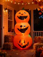 Decoración Inflable Triple Calabaza con Luz