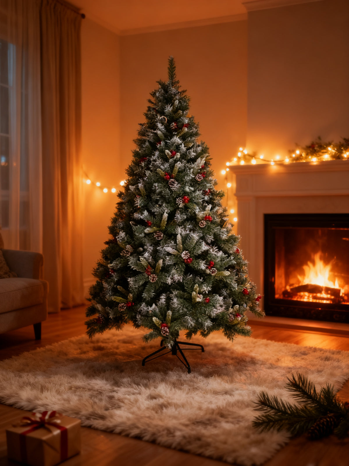 Árbol Navidad 210cm Con Adorno 1000T