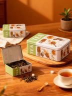 Caja Hojalata Relieve para Té