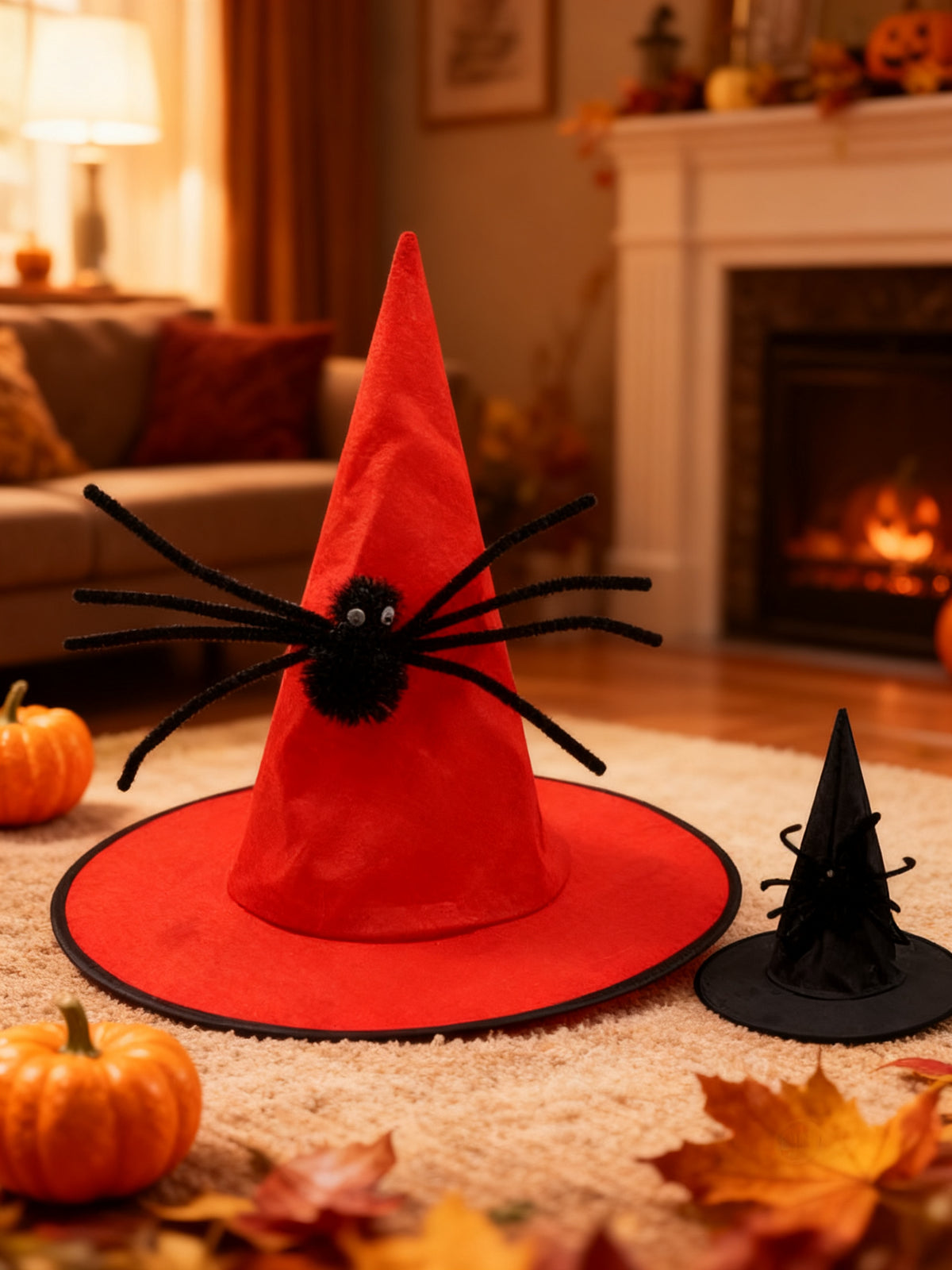 Gorro de Halloween con araña 38x34cm 1ud