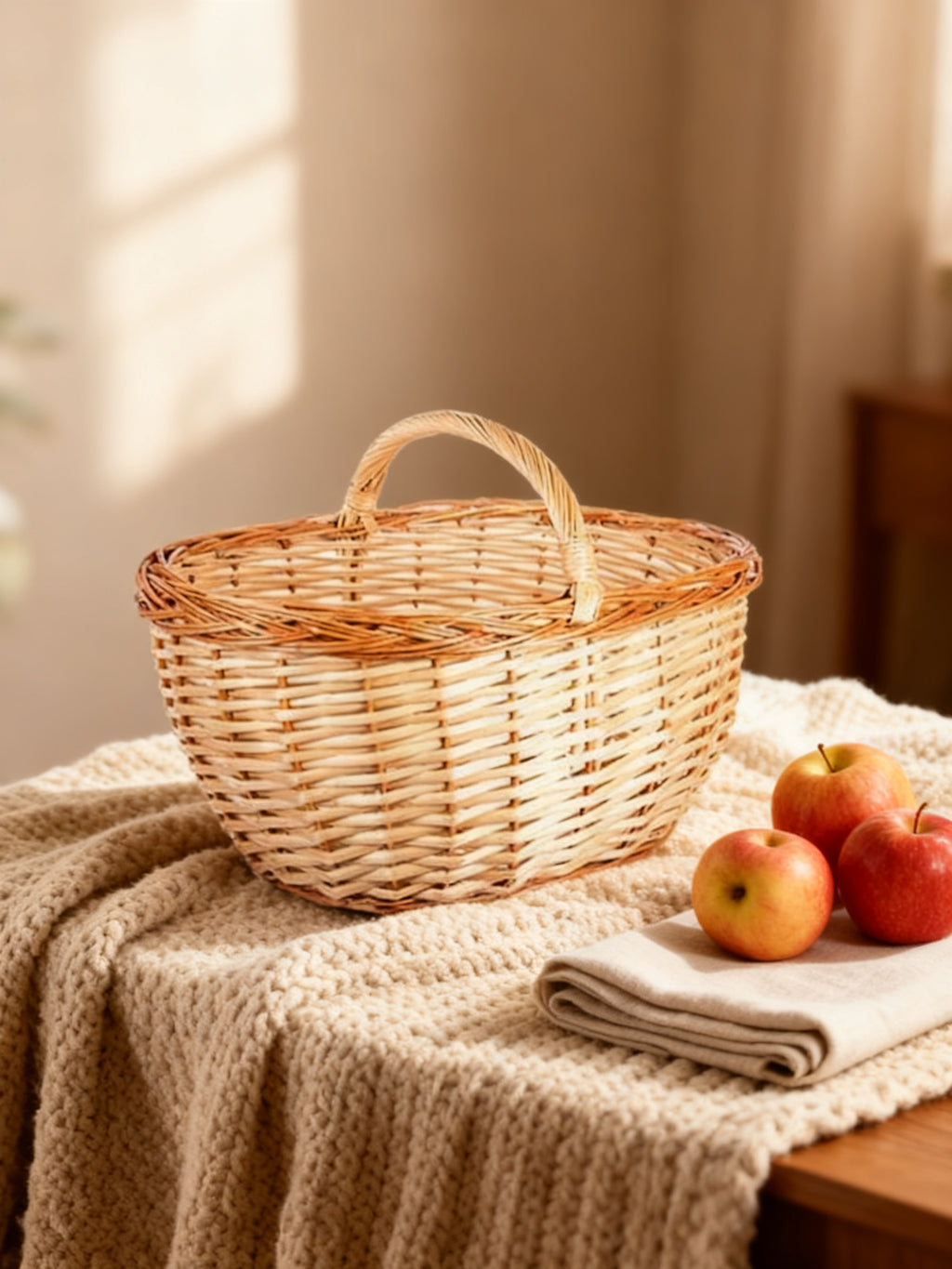 Cesta Mimbre Bicolor 45x33cm