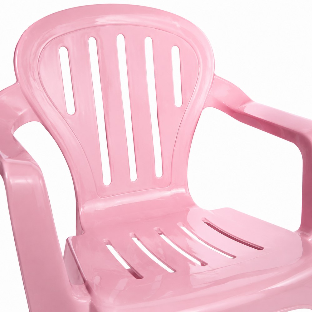 Pink plastic chair